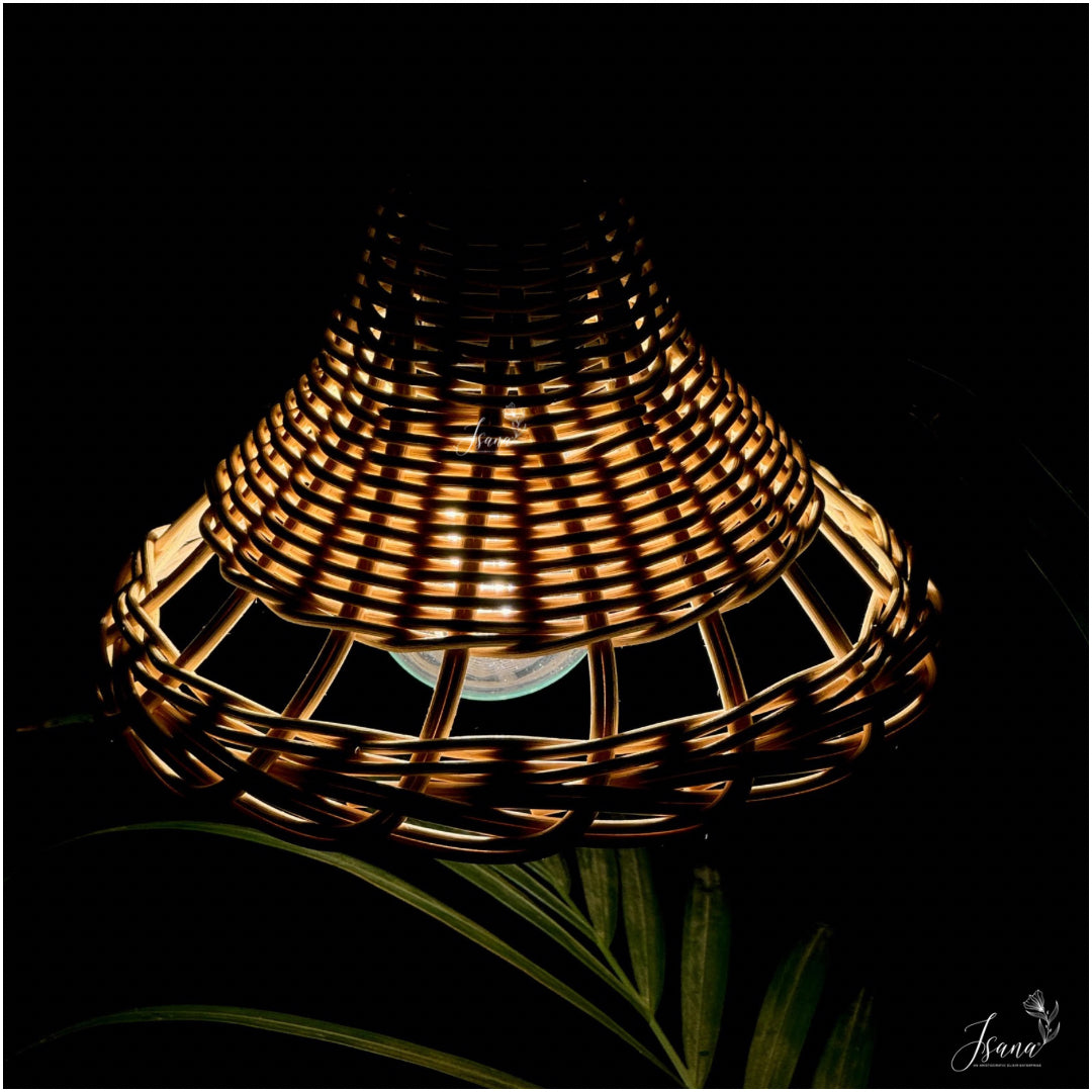 ISANA Bindu 8 Inch Handwoven Rattan Cane Pendant Light
