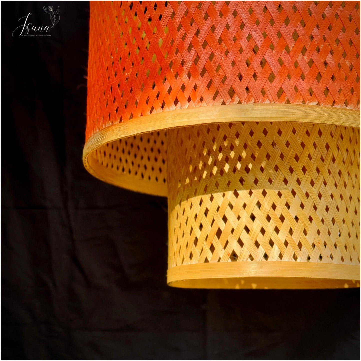 ISANA Terra Double Layer Bamboo Lampshade | Handwoven Pendant Light