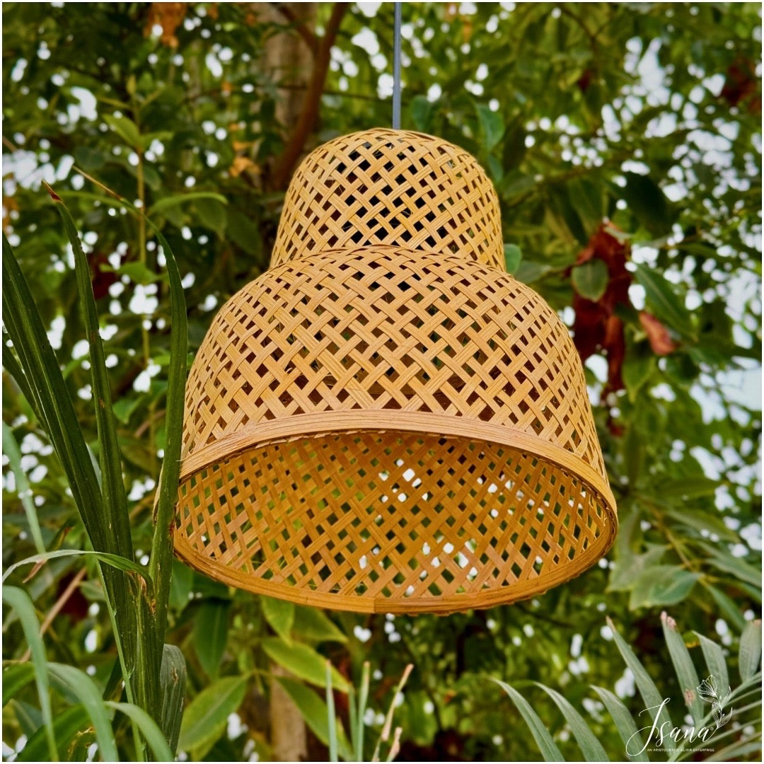 ISANA Aria Two Tier Bamboo Pendant Lamp IBL244 | Hanging Light