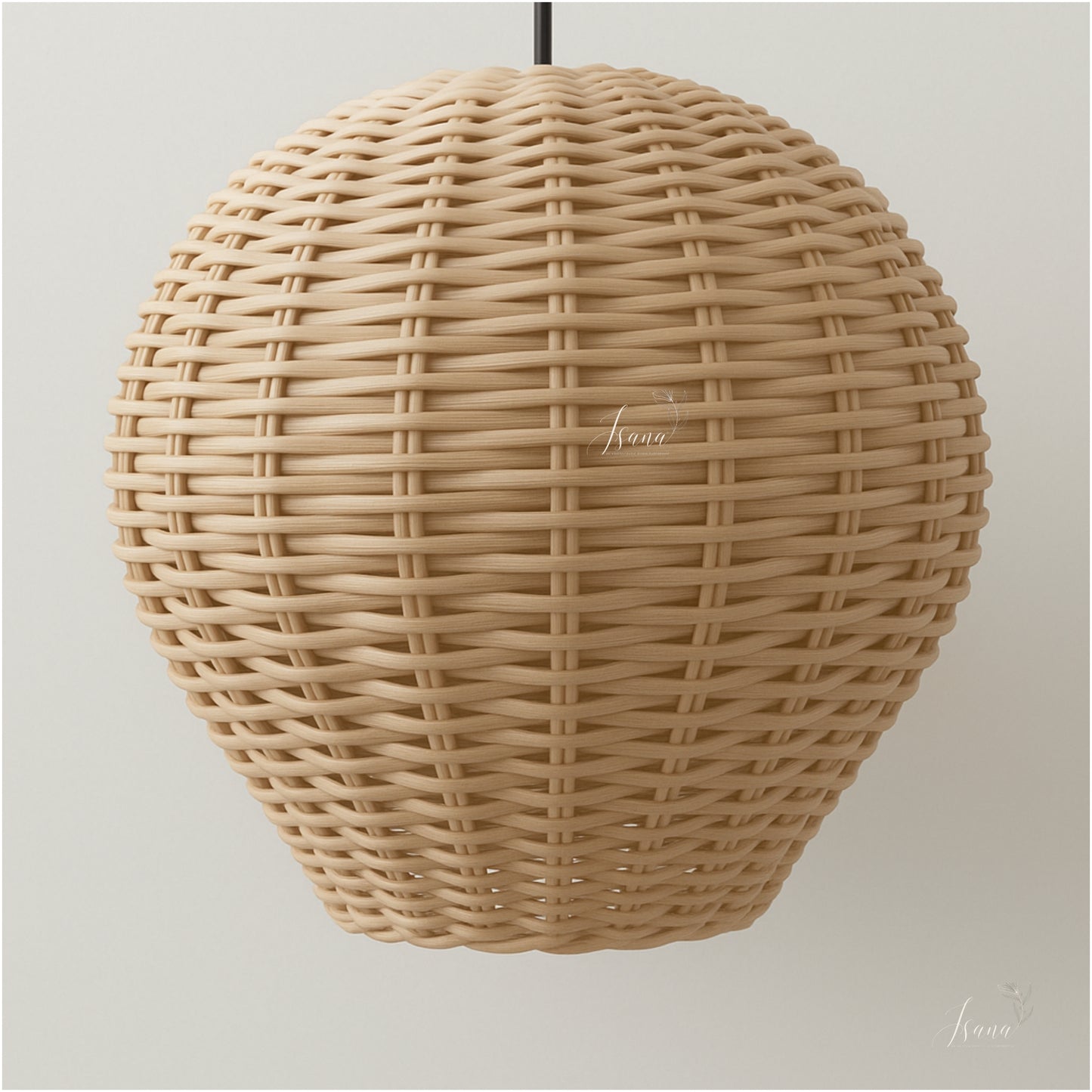 ISANA Aeris Rattan Cane Pendant Light with Iron Frame