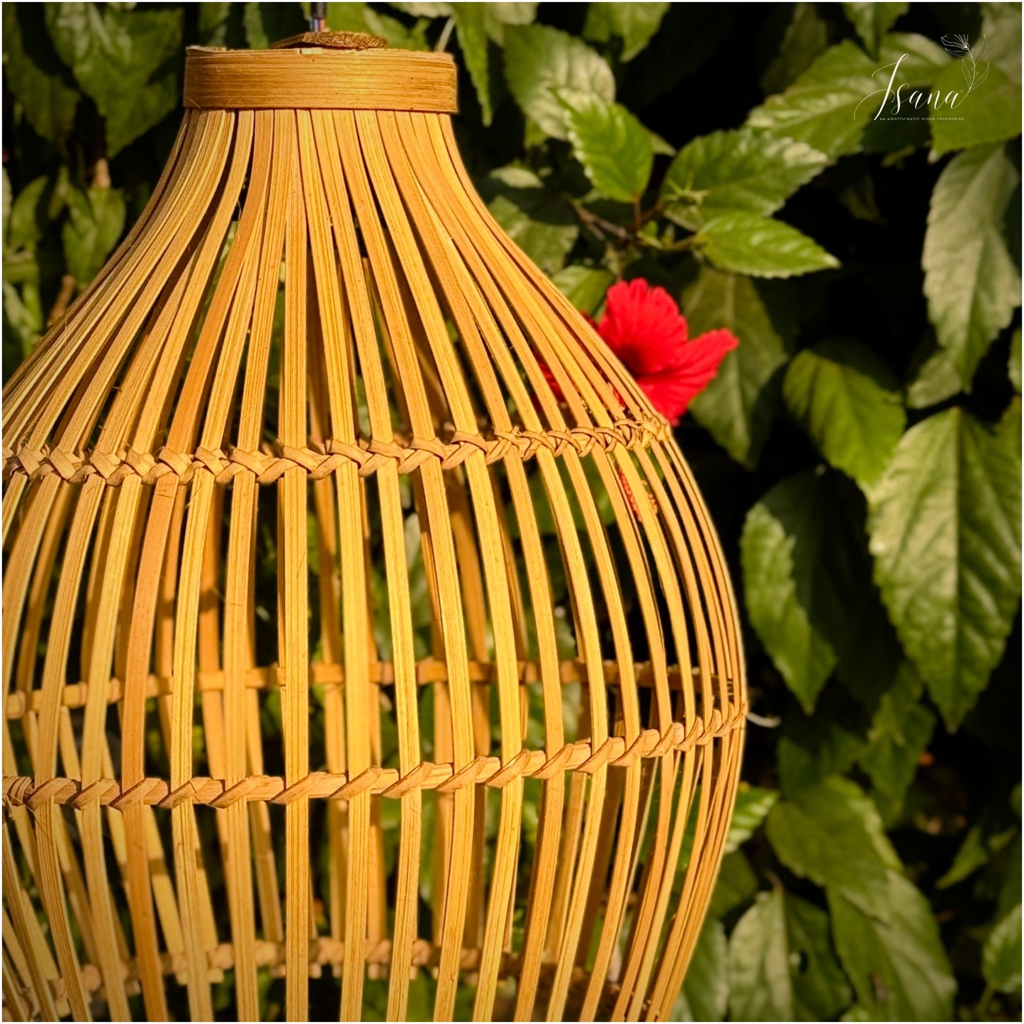 ISANA Aranya Bamboo Lampshade | Handwoven Natural Pendant Light