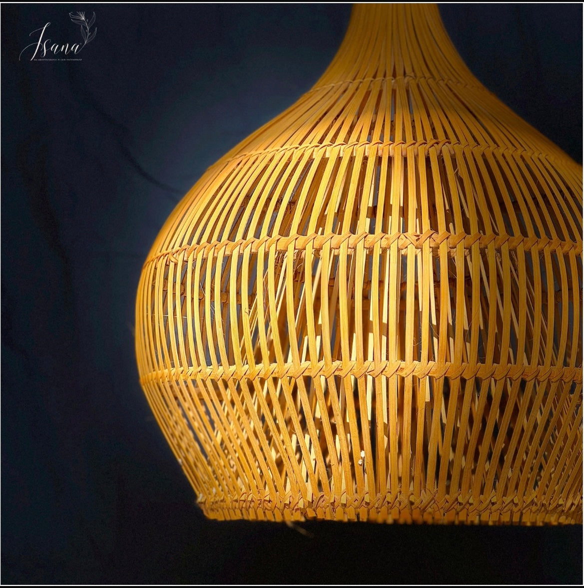 ISANA Mandal Rattan Look Bamboo Pendant Lamp | 10 x 12 Inch