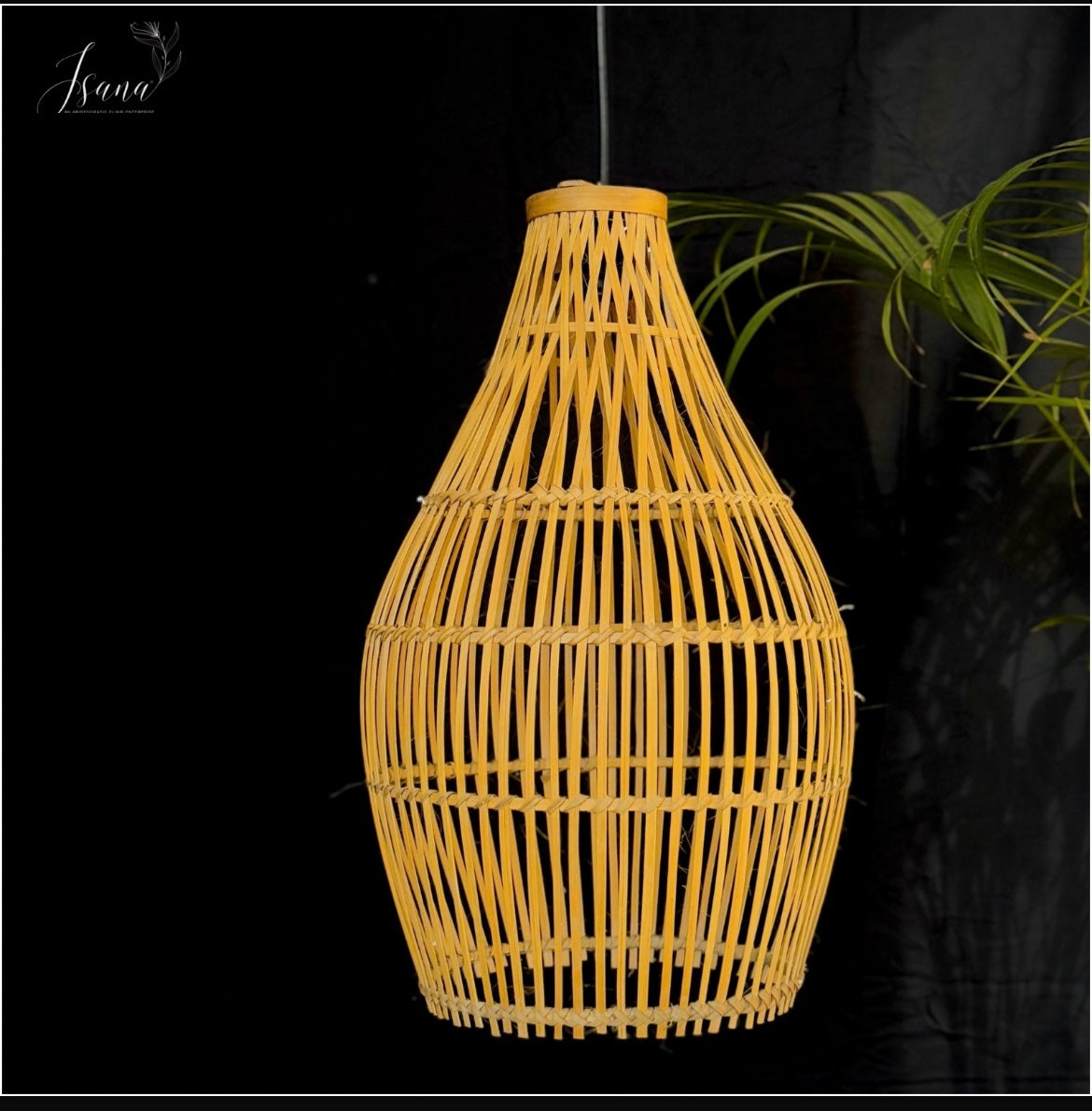 ISANA Jaal Rattan Look Bamboo Hanging Lampshade | Lattice Pendant Light