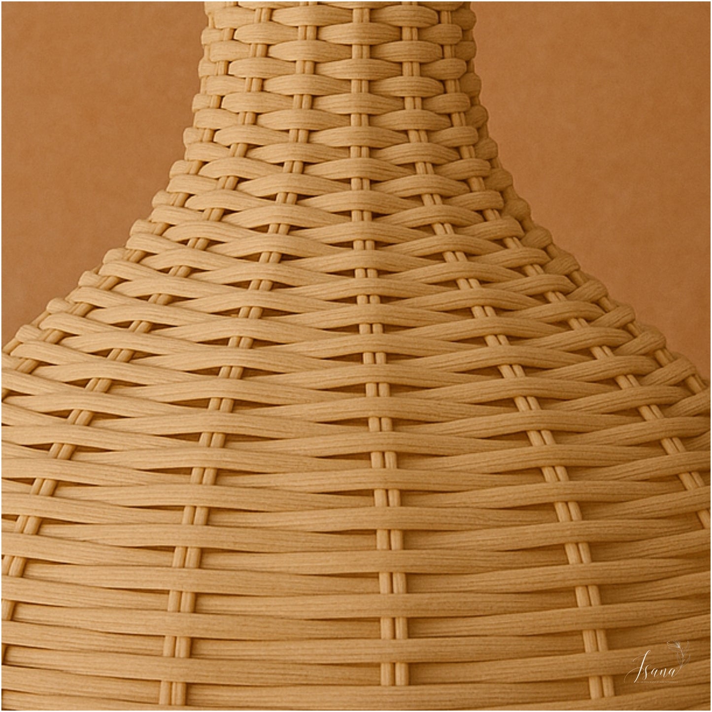ISANA Carafe Rattan Cane Bottle Pendant Light with Iron Frame