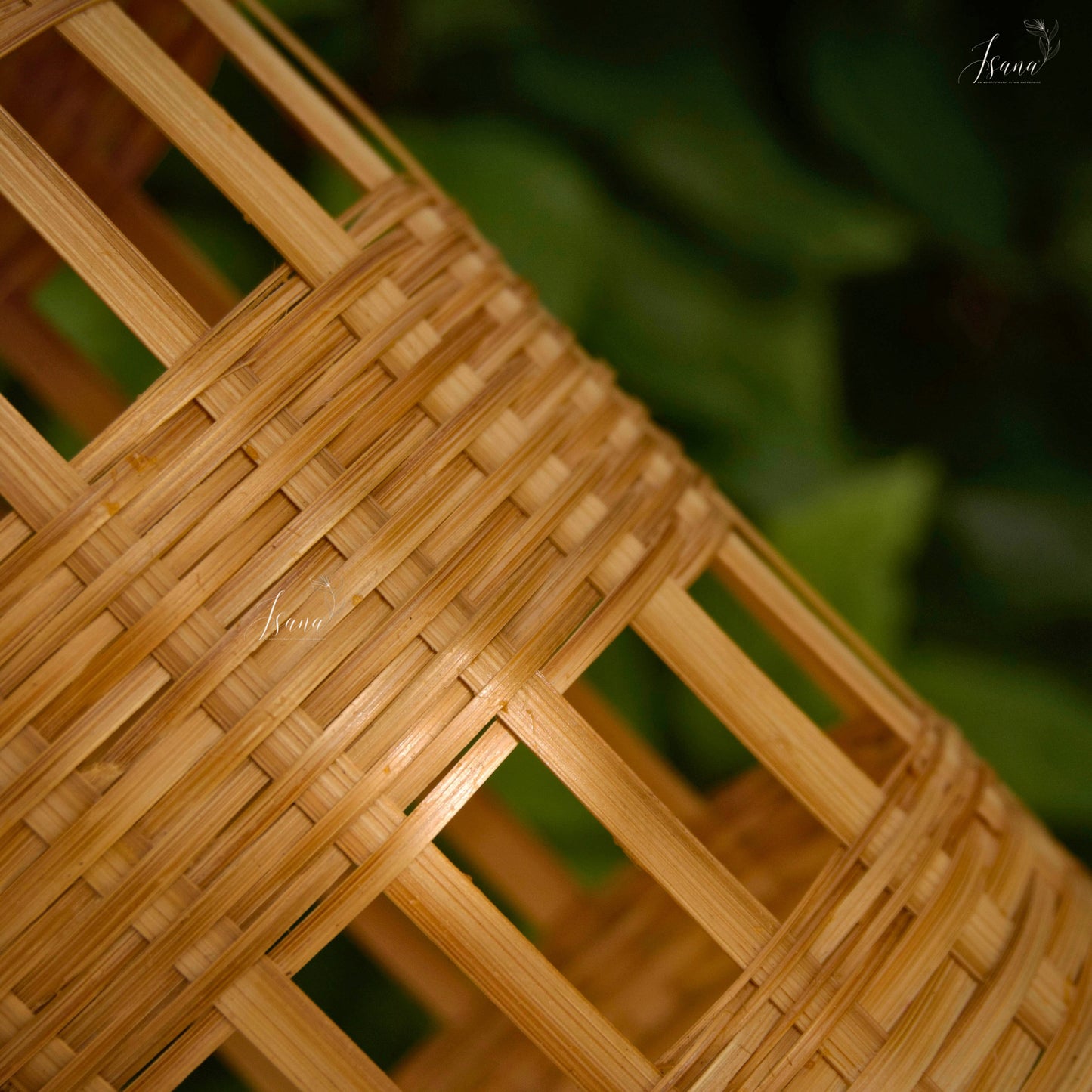 ISANA Elora Bamboo Hanging Lampshade IBL202 | Small Handwoven Pendant