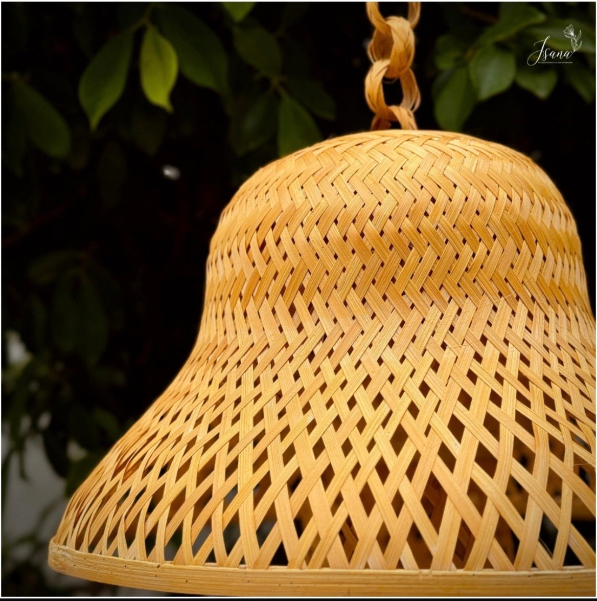 Auric Bamboo Pendant Lamp – Handwoven Natural Bamboo Hanging Light