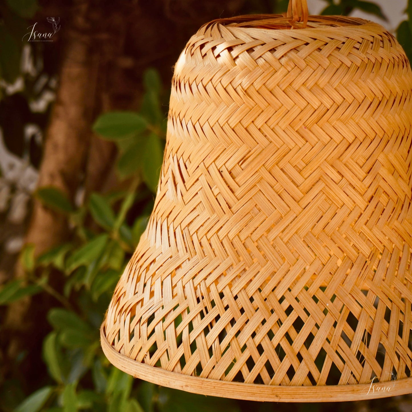 ISANA BellaDome Bamboo Bell Lampshade | Handwoven Pendant Shade