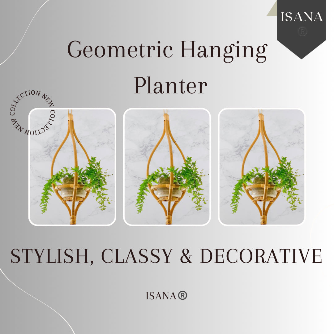 ISANA Tessara Geometric Rattan Planter