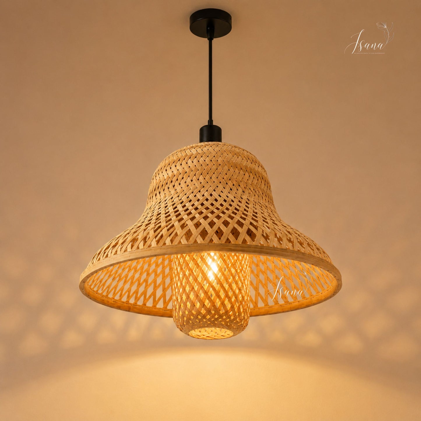 Auric Bamboo Pendant Lamp – Handwoven Natural Bamboo Hanging Light