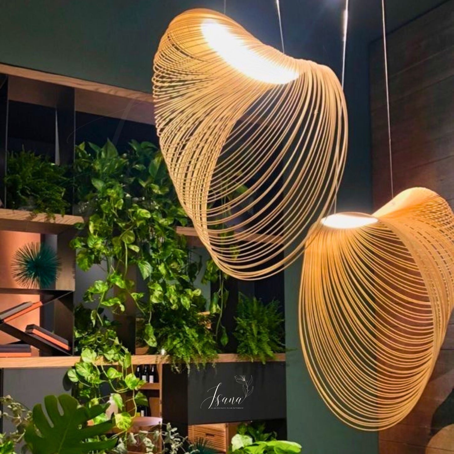 Sculptural Bamboo Pendant Light