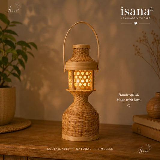 ISANA Nira – Petromax Hanging Lampshade | Handmade Bamboo Decor