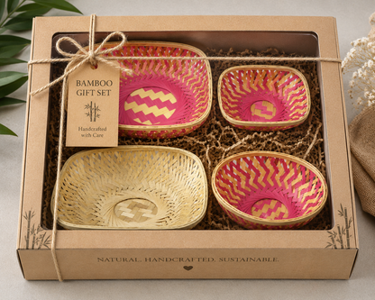 Vanya Round Bamboo Basket – Handwoven Multipurpose Basket