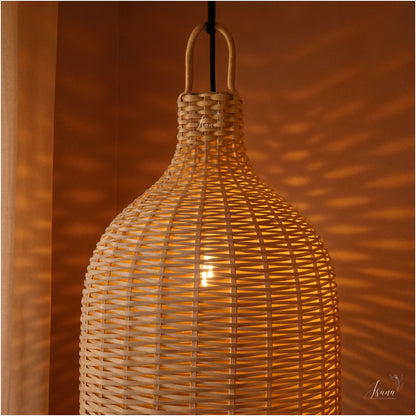 Cane Bottle Lampshade with Iron Frame