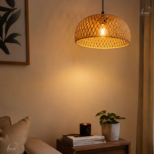 Eco-Warrior Mushroom Bamboo Lampshade | Handwoven by Local Artisans – Isana®️