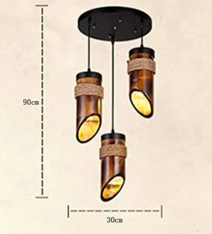 Bamboo Hanging Vertical Lampshade (With Electrical Accessories)