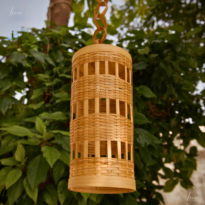 Elora Bamboo Hanging Lampshade – Handcrafted & Sustainable