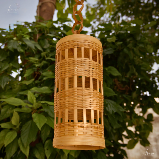 Elora Bamboo Hanging Lampshade – Handcrafted & Sustainable