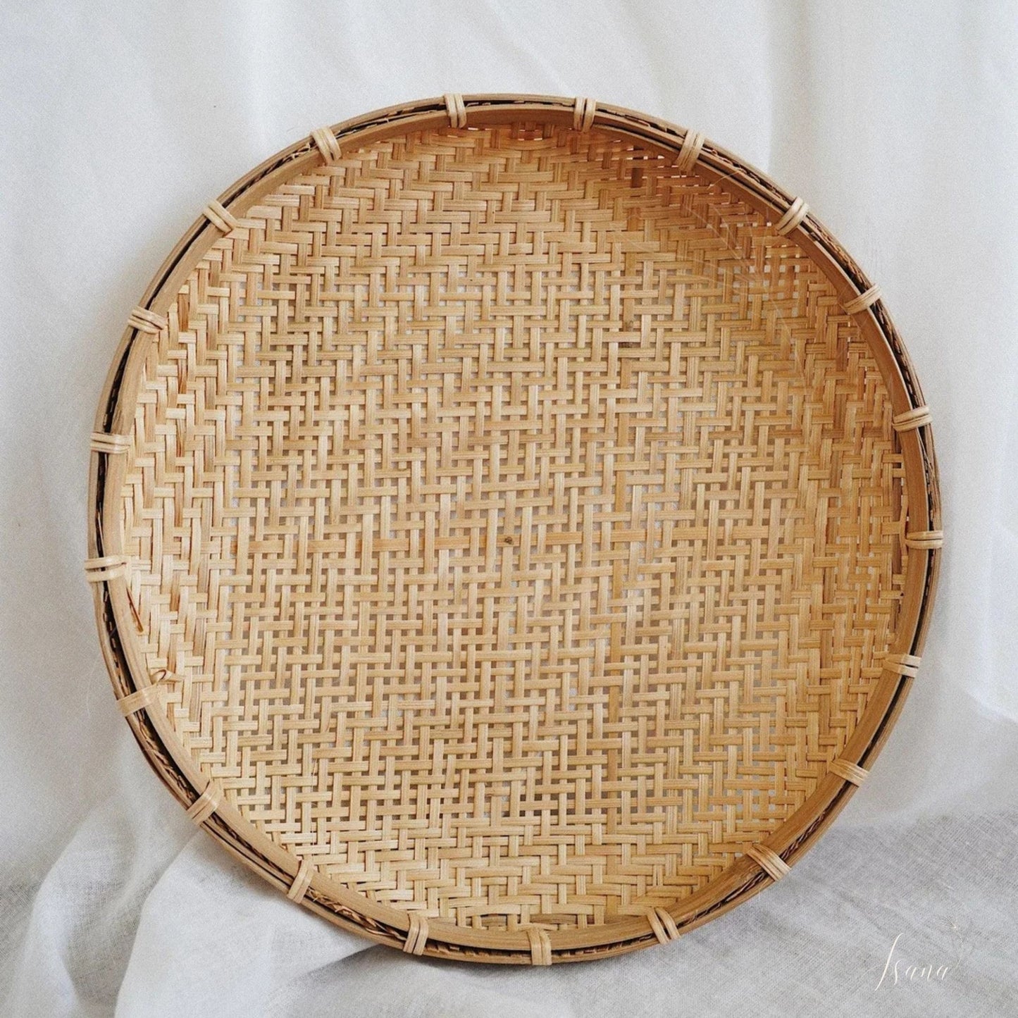 Saanjh Handwoven Oval Bamboo Trays – Set of 5