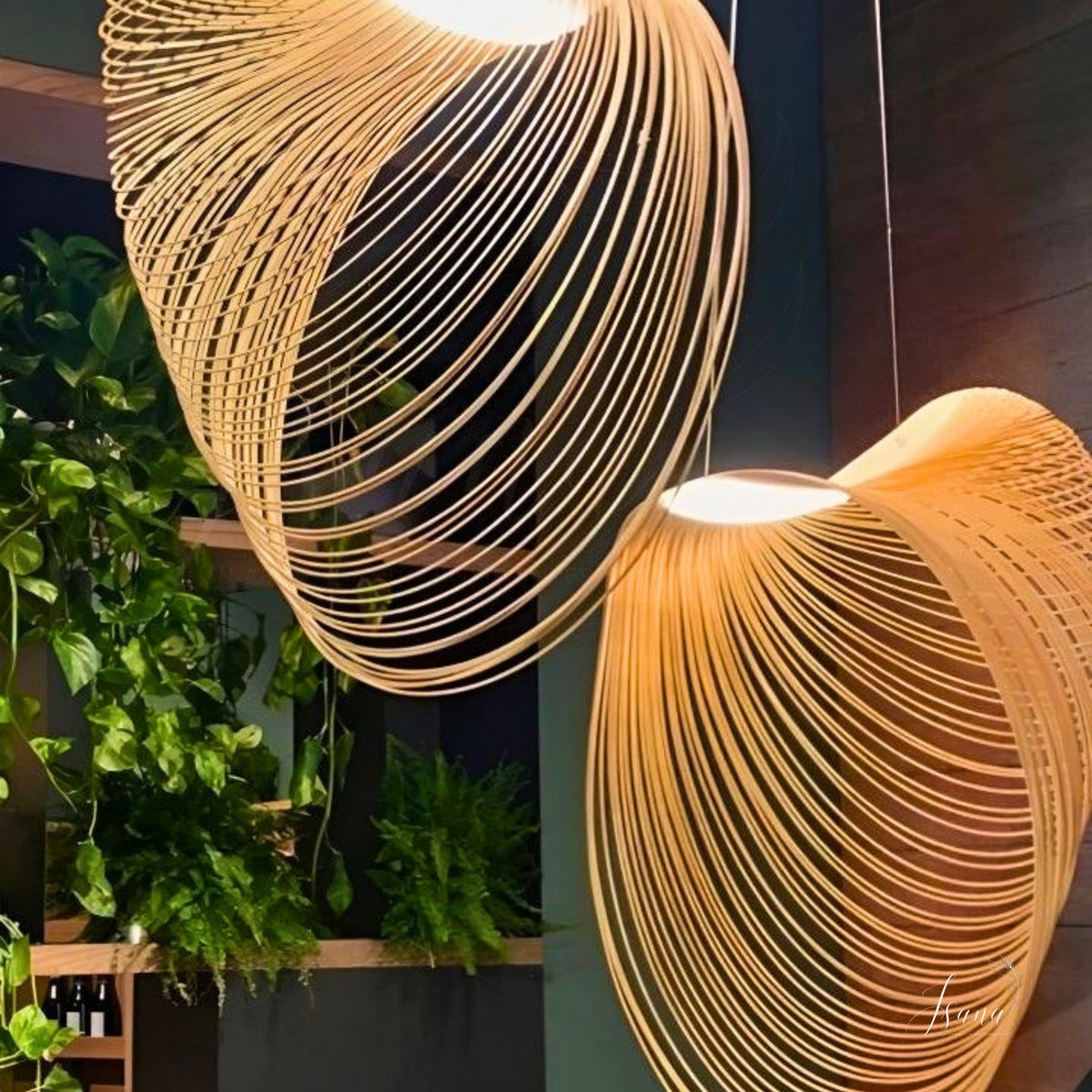 Sculptural Bamboo Pendant Light