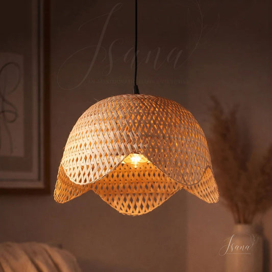 Aura Handwoven Bamboo Pendant Lamp – Natural Ceiling Light