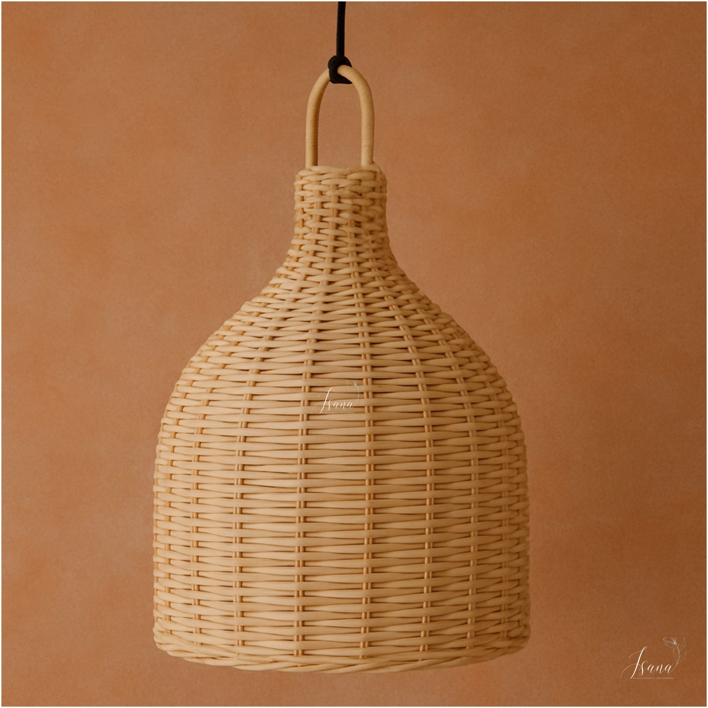 Cane Bottle Lampshade with Iron Frame