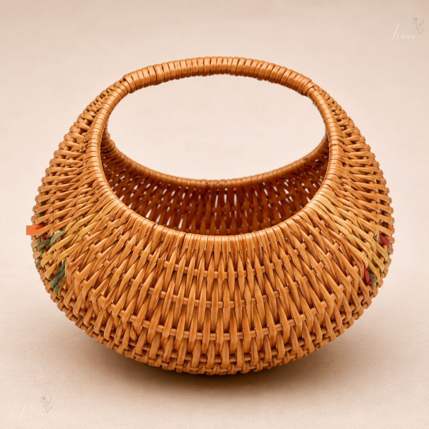 Curved Willow Wicker Basket – Moon Shape