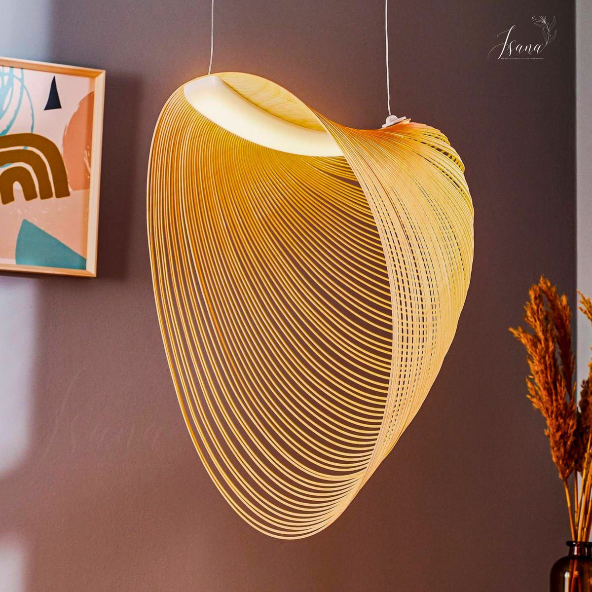 Sculptural Bamboo Pendant Light