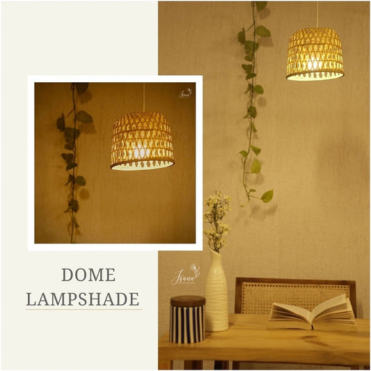 Isana “NoorDome” Handwoven Bamboo Lampshade – Eco-Friendly Bohemian Home Decor