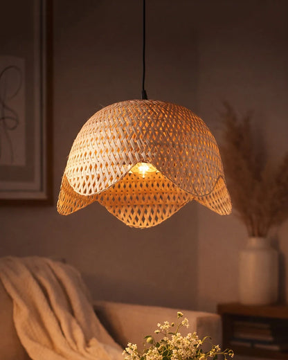 ISANA Aura Pendant Lamp | Handwoven Bamboo Hanging Light