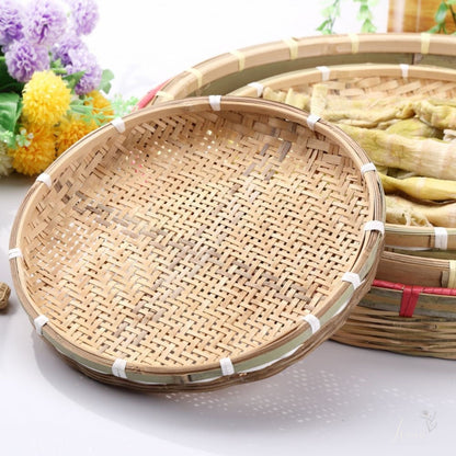 Saanjh Handwoven Oval Bamboo Trays – Set of 5