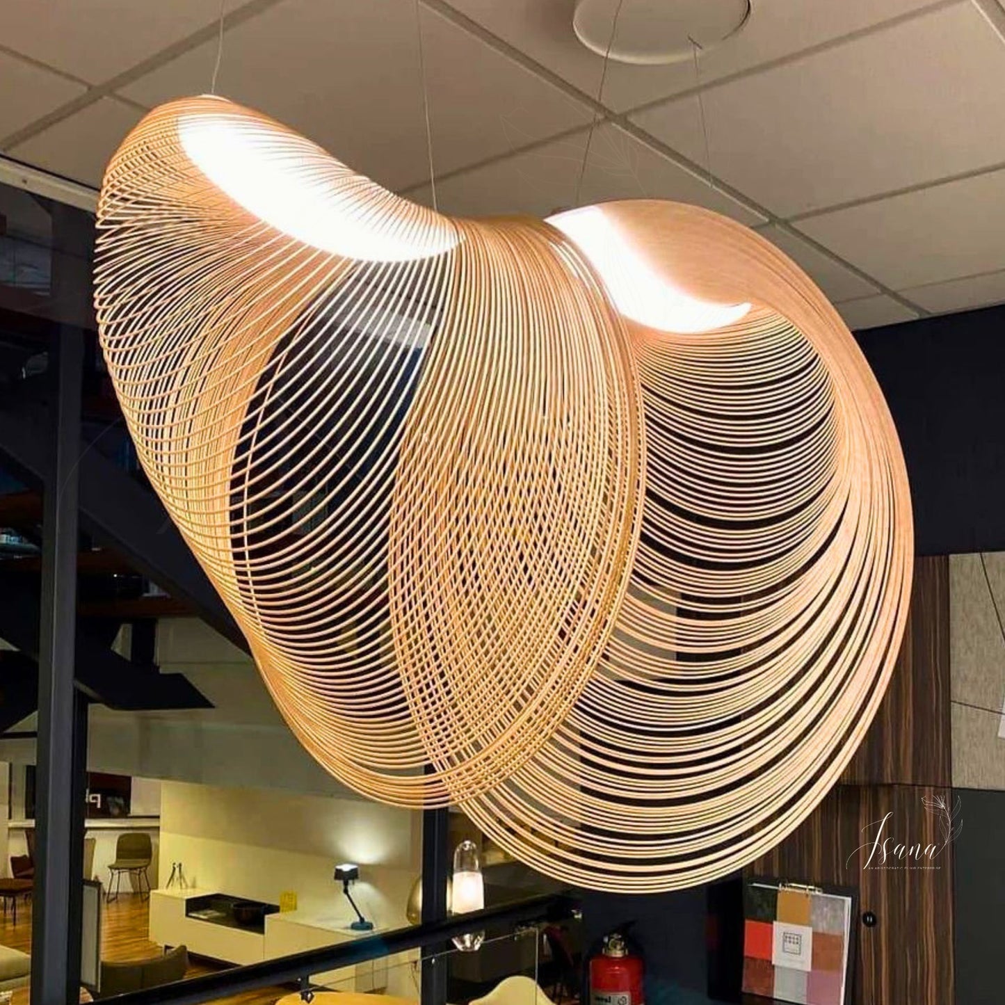 Sculptural Bamboo Pendant Light