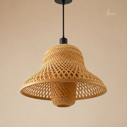 Auric Bamboo Pendant Lamp – Handwoven Natural Bamboo Hanging Light