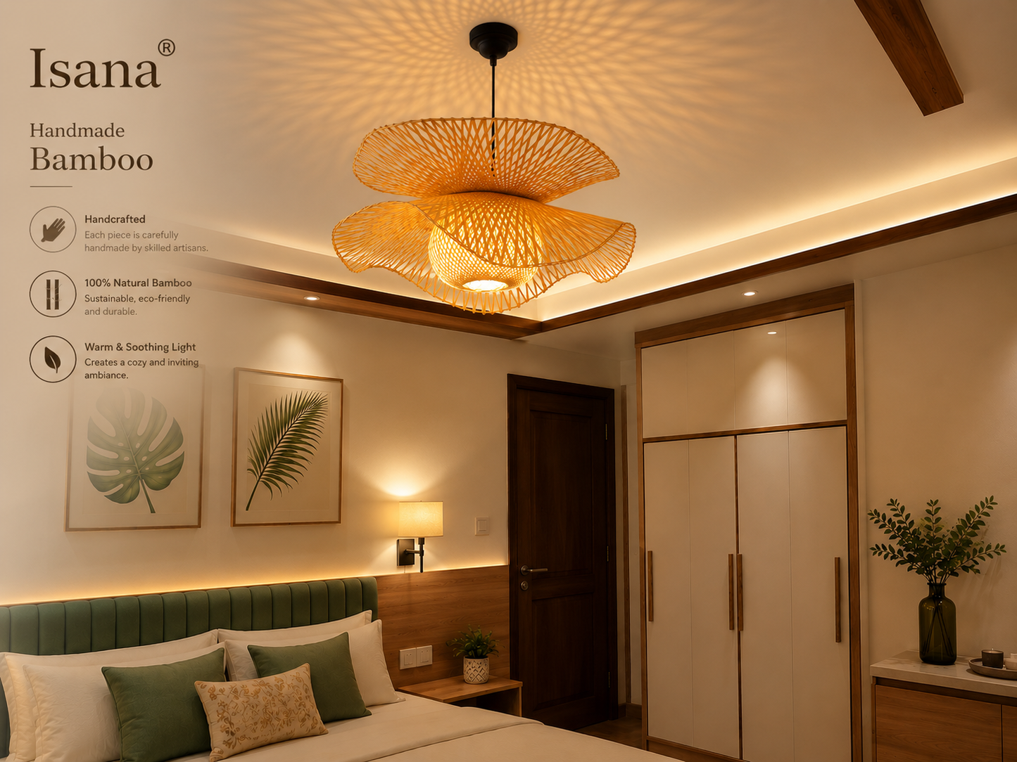 ISANA®️ Petal Weave Bamboo Lampshade ✨