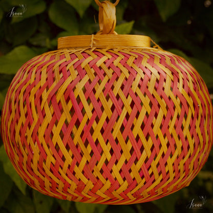 ISANA Rangta Colourful Bamboo Pendant Lampshade | Handcrafted Hanging Light