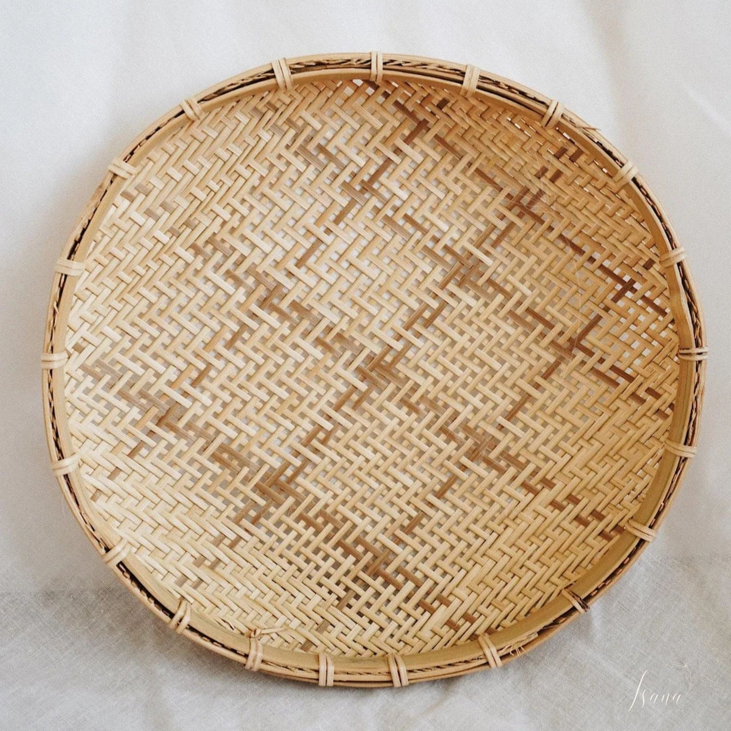 Saanjh Handwoven Oval Bamboo Trays – Set of 5