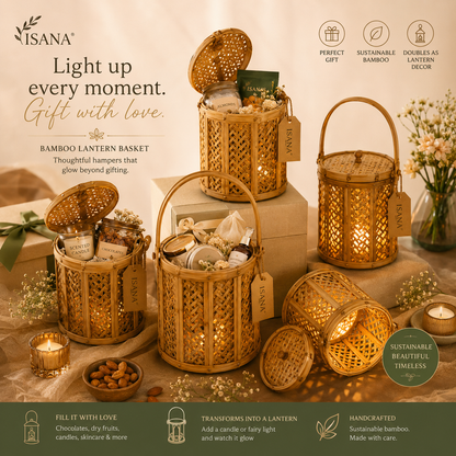 ISANA® Bamboo Lantern Hamper Basket