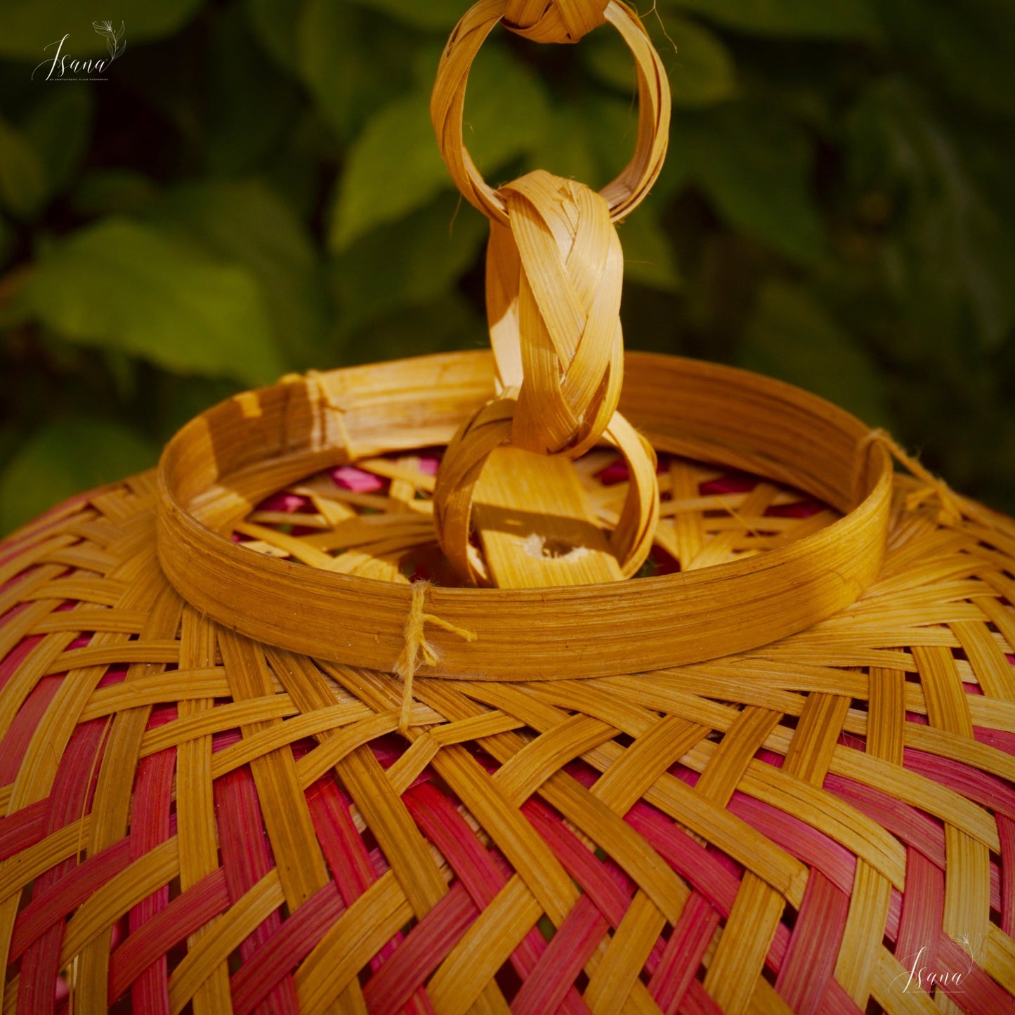 ISANA Rangta Colourful Bamboo Pendant Lampshade | Handcrafted Hanging Light