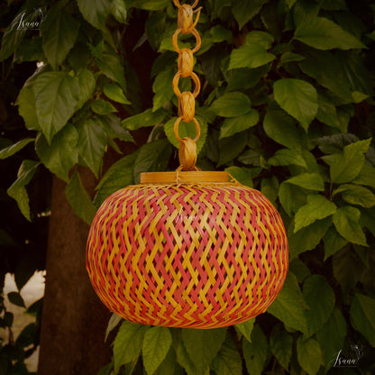 ISANA Rangta Colourful Bamboo Pendant Lampshade | Handcrafted Hanging Light