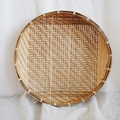 Saanjh Handwoven Oval Bamboo Trays – Set of 5