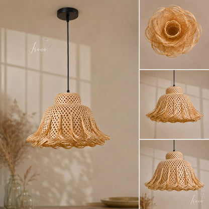 Bamboo Cloud Pendant Lamp | Handmade Bamboo Hanging Light | ISANA®️