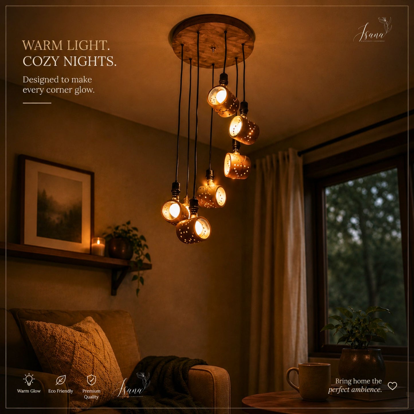 ISANA®️ Bamboo Constellation Pendant Lamp