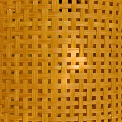 Isana Taara Cylindrical Lampshade - Handwoven Natural Bamboo Pendant (10”×15”)