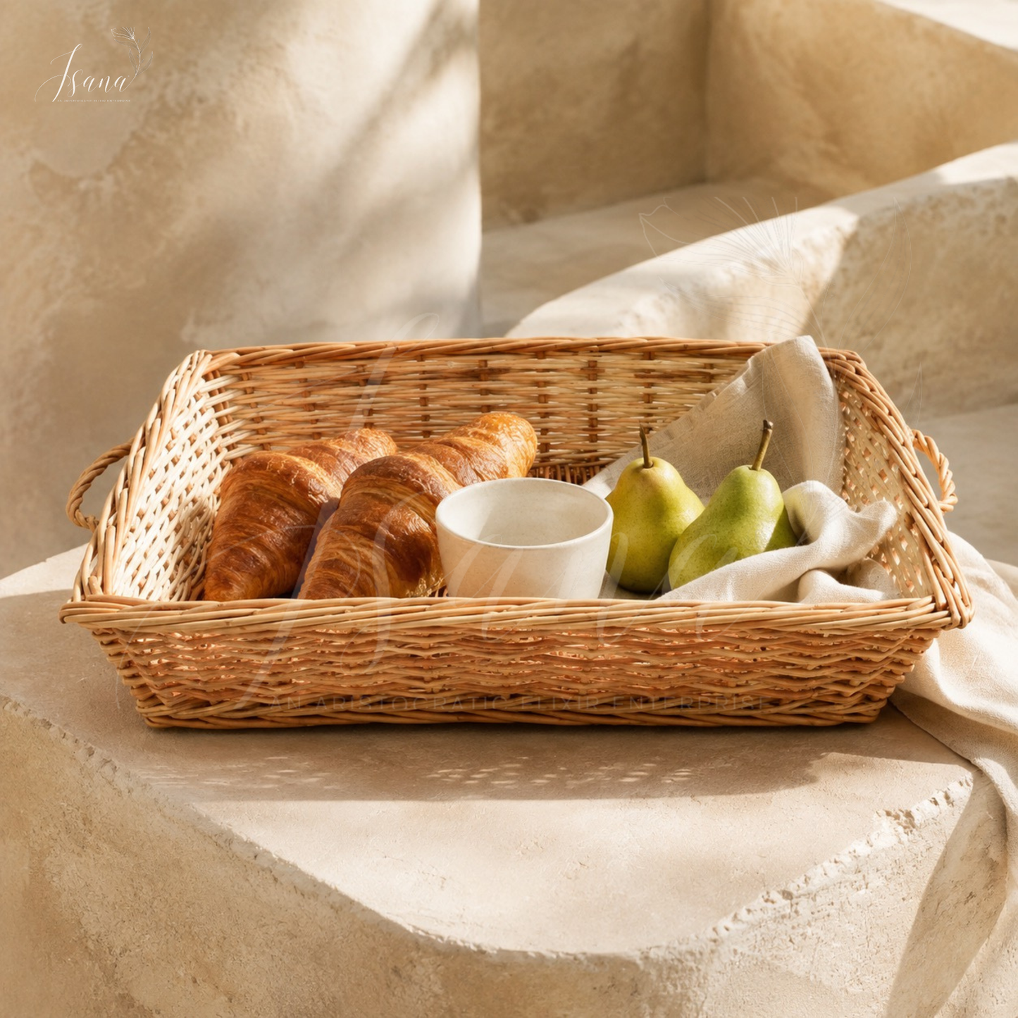 Kashmir Willow Rectangular Tray - Handwoven Storage and Hamper Basket