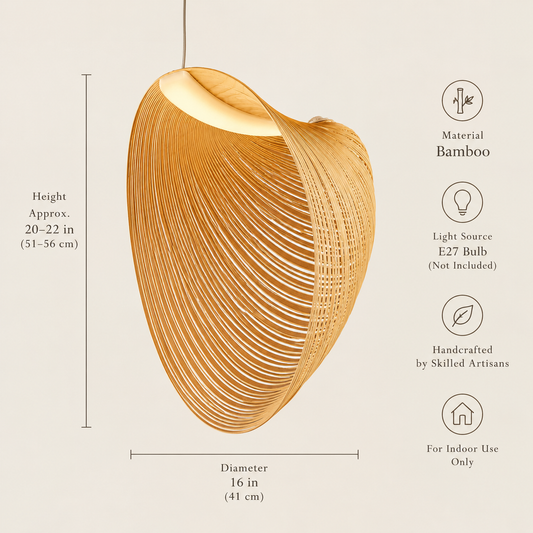 Sculptural Bamboo Pendant Light