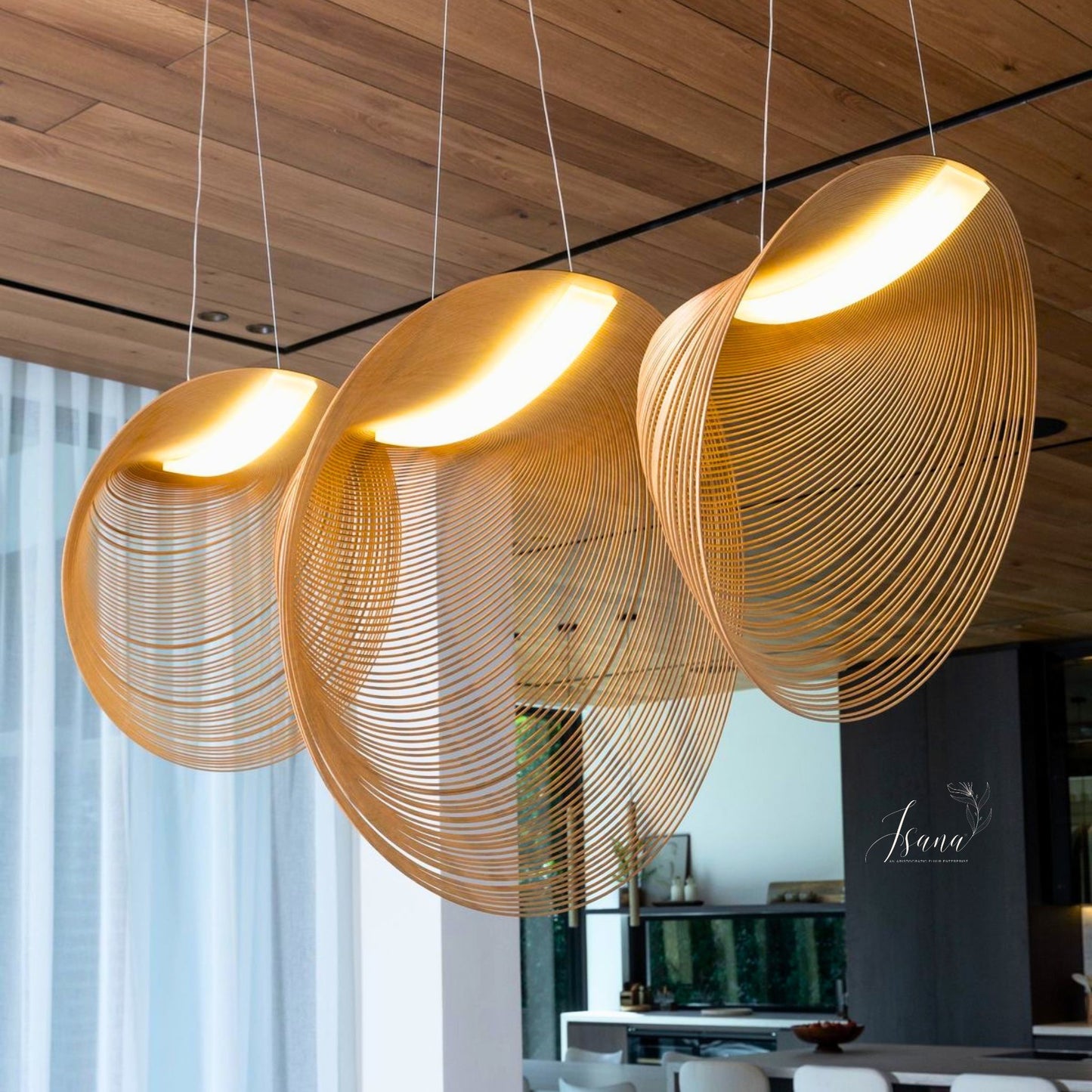 Sculptural Bamboo Pendant Light