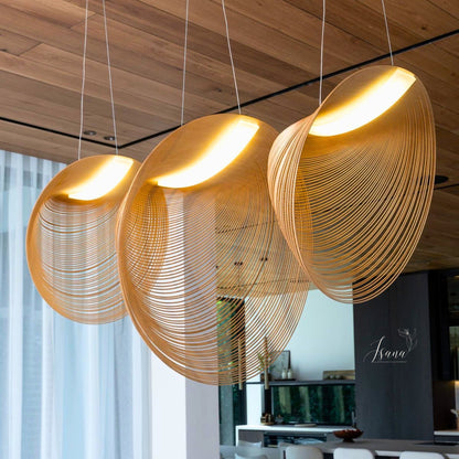 Sculptural Bamboo Pendant Light