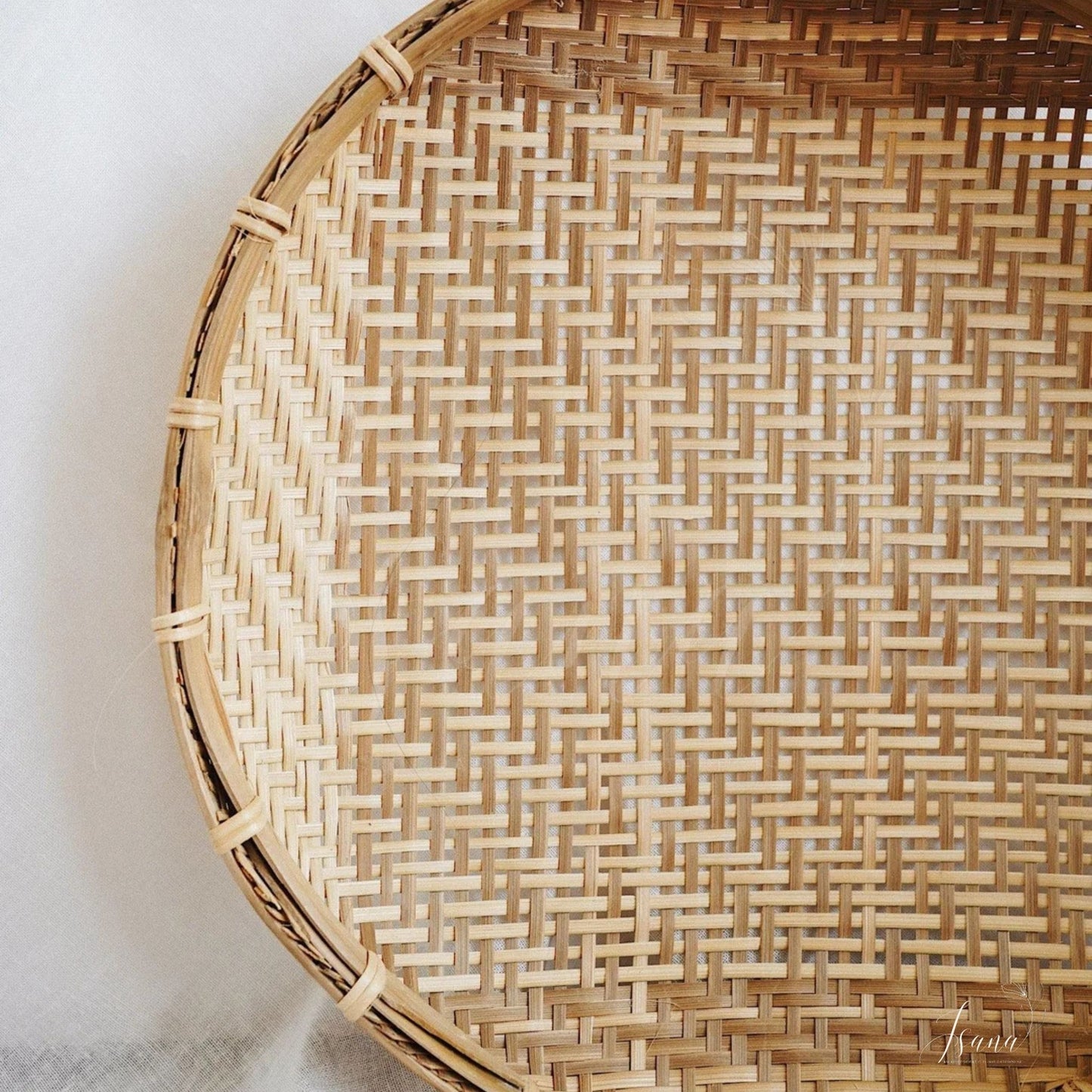 Saanjh Handwoven Oval Bamboo Trays – Set of 5