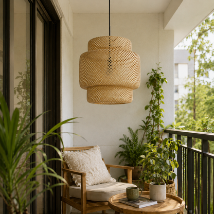 ISANA Solé Beige Cane Lampshade