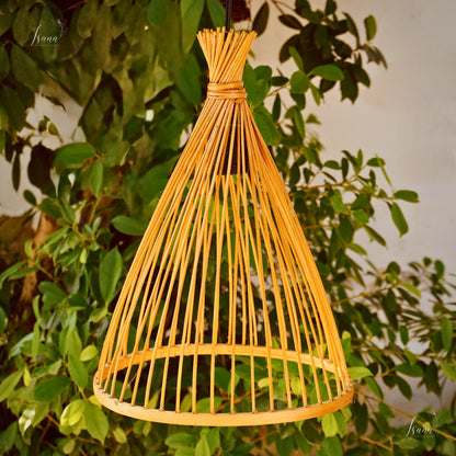 Isana BreezeCrown – Natural Bamboo Hanging Lampshade