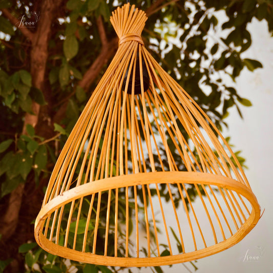 Isana BreezeCrown – Natural Bamboo Hanging Lampshade